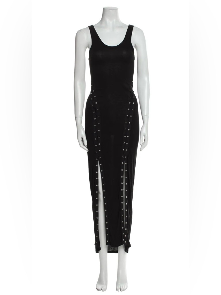 Allsaints Black Grommet-Detail Sleeveless Maxi Dress